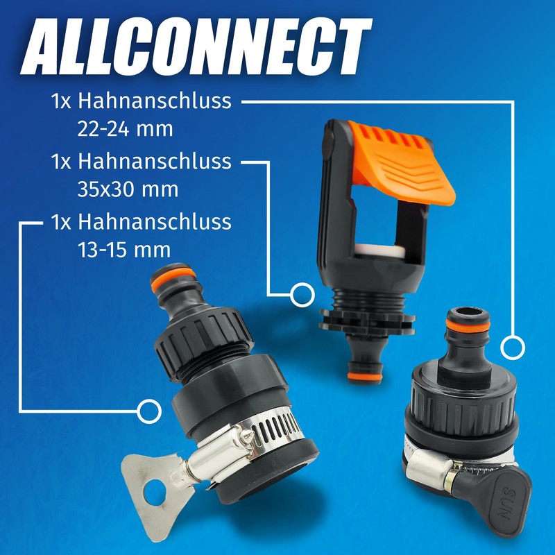 MaJoCompTec® ALLCONNECT Universal Tap Connection Set, Adjustable Water Tap Connection