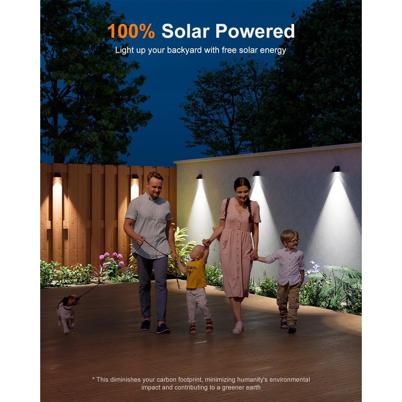 12 Pack Decorative Solar Powered Fence Lights Outdoor Waterproof with