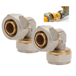 Tulov Screw Fitting with DVGW Elbow 16 x 2.0 mm Angle 90° for Multilayer Composite Pipe and Aluminium Composite Pipe Pack of 2