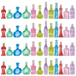 CRASPIRE 100Pcs 1:12 Scale Mini Bottle Mini House Drink Accessories Plastic Beads Colorful for Miniature World Fish Tank Desktop Decoration Handwork DIY Minihouse Accessories