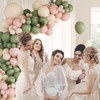 141pcs Pink and Green Balloon Arch Garland Kit with Sage
