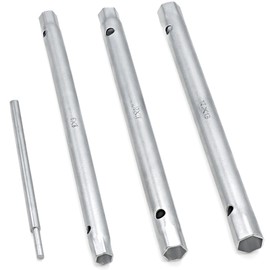 DAKCOS 4Pcs Spark Plug Spanner, Dual Ended Shower Valve Wrench Socket with Tommy Bar, Plumber Wrench Set, Tubular Spanner 8-13mm