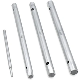 DAKCOS 4Pcs Spark Plug Spanner, Dual Ended Shower Valve Wrench Socket with Tommy Bar, Plumber Wrench Set, Tubular Spanner 8-13mm