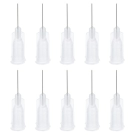 PATIKIL 27Ga x 0.5 Inch Dispensing Needle Tips, 50Pcs Stainless Steel and Plastic Glue Needle Tube Blunt Tips with Luer Lock for Glue Oil Applicator, White