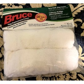 Bruce 2 Reusable Replacement Terry Cloth Mop Covers for Mop Head Size 8" x 15"
