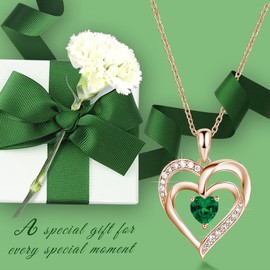 ASHLI JENA Gifts for Valentine's Day Necklaces for women Love Heart 925 Sterling Silver Necklace Heart Pendant Birthstone Jewelry Gift for Women Wife Mom on Mother's Day Birthday