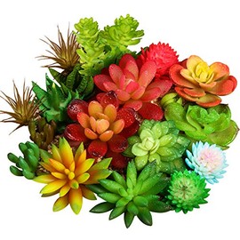 18 Pieces Artificial Succulents Plants Assorted Unpotted Realistic Plants Fake Textured Succulent Picks for DIY Home Landscape Decorations