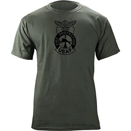 USAMM Air Force Fire Protection Subdued Veteran Patch T-Shirt (X-Large, Green)