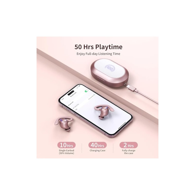 ORZ Audífonos inalámbricos, Bluetooth 5.3, Hi-Fi Estéreo Cascos, Pantalla LED,