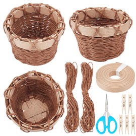 PLIGREAT Basket Weaving Kit Coil Basket Kit for Beginners Adult DIY Crafts Bedroom Nursery Home Decor Paper Wicker Basket Kit Making Kit with Weaving Supplies