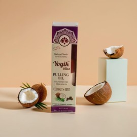 Yogik Bliss Pulling Oil, 8 fl oz, with Tongue Scraper, Coconut Oil, Vitamins D, E & K2
