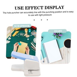 Operitacx Diy Punch Paper Crafts Hole Puncher Portable Small Paper Puncher for Students and Random