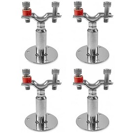 QWORK Adjustable Stainless Steel Pipe Support Bracket Kit - Compatible with 1" Pipes - Wall and Ceiling Mounting Options - includes 4 Support Brackets, Screws, and Anchors