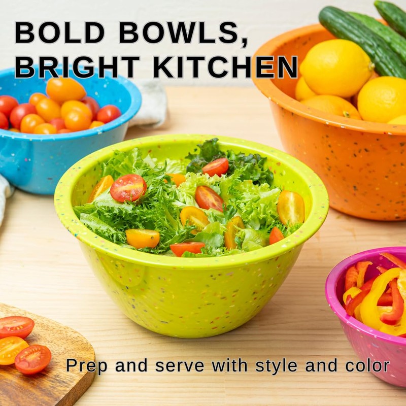 Confetti Nesting Mixing Bowls Set - 4-Piece Colorful Kitchen Bowls