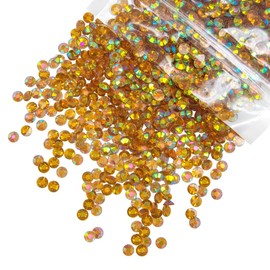 qiipii 2800PCS 4mm Transparent Brown Resin Rhinestones for Crafting SS16 Flatback Stones Bulk Clear Amber Brown Diamonds Crystals Gems Charms Supplies for Nails Face Eyes Makeup Tumblers Bottle Crafts