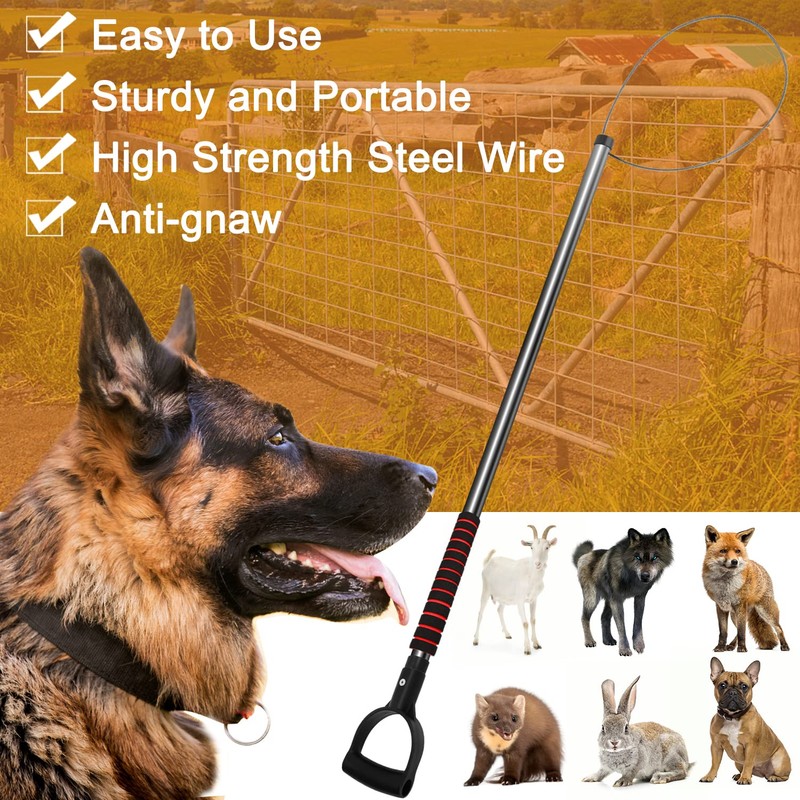 60"-92" Dog Catcher Pole, Dayimado Animal Catch Pole for Dogs,