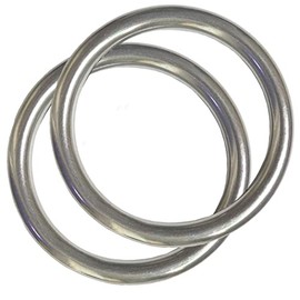 4" Metal O-Ring, 304 Seamless Welding Stainless Steel Rings Heavy Duty Smooth Solid Multi-Purpose Ring for Crafts, 3/8" x 3.15" (10mm x 80mm), 2 Pack