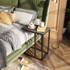 WLIVE Side Table, C Shaped End Table for Couch, Sofa