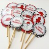 Fire Rescue Firefighter Dalmatian Cupcake Toppers - Birthday Baby Shower