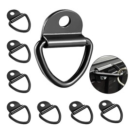 Janety Pack of 8 Lashing Eyelets, V Mounting Ring, Lashing Eye for Trailers, Stainless Steel with Load 400 kg Load Capacity, Black Strap Recesses, Lashing Eyelets V-Ring, for Kayak and Trailer Load