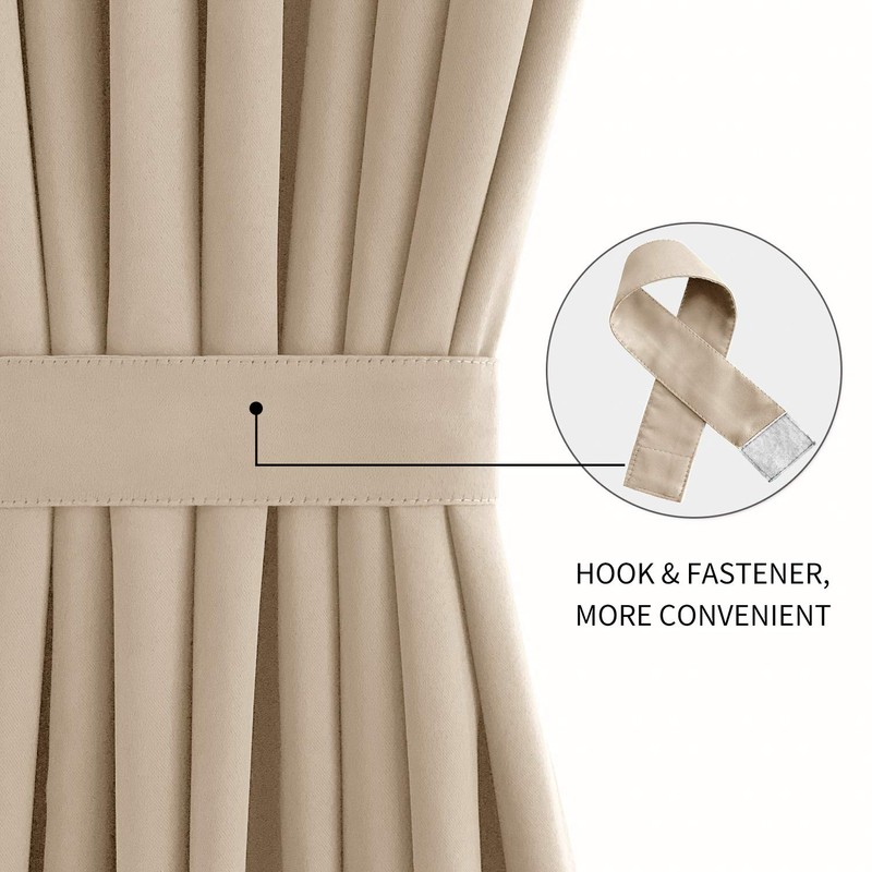 DWCN French Door Curtains – Rod Pocket Thermal Blackout Curtain