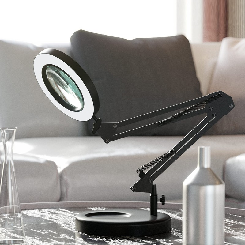 HITTI 【Upgraded】 12X LED Magnifying Lamp, 1,800 Lumens Stepless Dimmable,