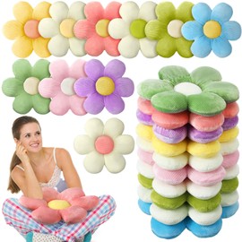 Sratte 10 Pcs Flower Pillows Flower Shaped Throw Pillow Cute Daisy Flower Pillow Flower Seating Cushions for Adults Reading Leisure Comfortable Home Bedroom Sofa Chair Couch Decor(15.75 Inches)