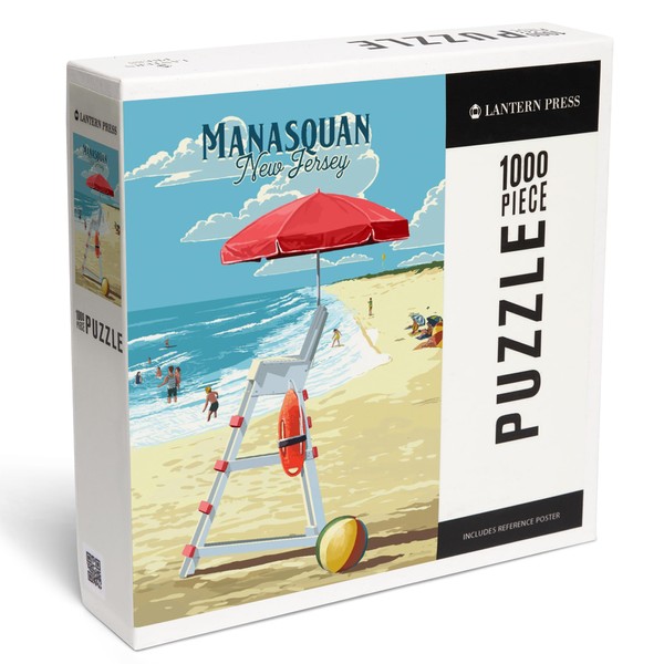 Lantern Press 1000 Piece Jigsaw Puzzle, Manasquan, New Jersey, Lifeguard