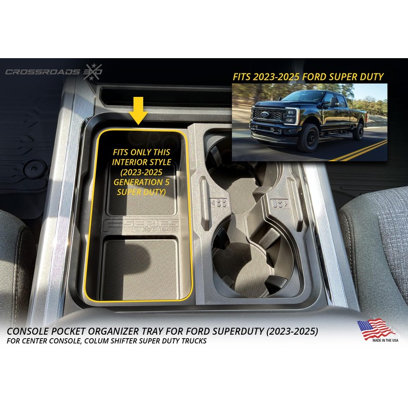 Cup Holder for Ford Super Duty Pickups (F250, F350, 2023-2025)