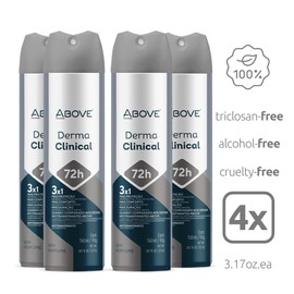 72 Hours Antiperspirant Deodorant Sem Perfume - Derma Clinical by Above for Women - 3.17 oz Deodorant Spray