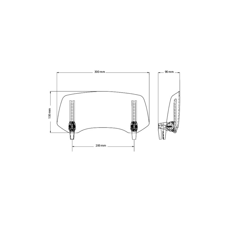 Puig 20764W Windscreen Spoiler Attachment Clip-On Clear