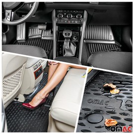 OMAC Custom Floor Mats & Cargo Liners for Kia NIRO 2017-2022 Hybrid Black 5 Pcs