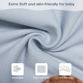 MEXXI Swaddle Baby Sleep Sack With Arms Up, 2 Pack Baby Transitional Swaddle with Double Zipper,100% Organic Cotton Swaddles for Newborns 0.5 TOG (Pistacho Green+Alice Blue, 3-6 Months)