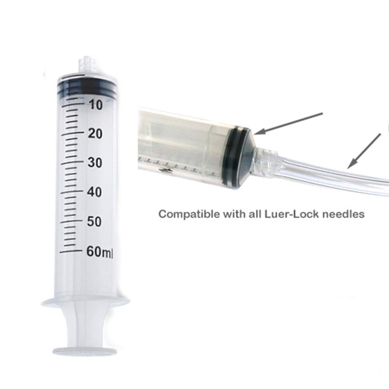 60ml Oral Syringes 5 Pack Luer Lock Tip Syringes Without