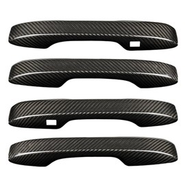 JSWAN Carbon Fiber Door Handle Cover Trim Fit for 11th Gen Civic Hatchback Sedan Type r FL5 (2022 to 2025) Accord/CR-V/HR-V (2023 to 2025) Exterior Handle Protection (Glossy Carbon Fiber)