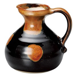 1.5 Bottle with Tenmoku (10 x 10.5 cm, 350 cc) | Sake Tanker | Direct Fire