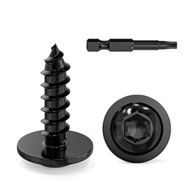 Valorada 50Pcs 4.8 x 16mm Wood Screws Truss Head Stainelss Steel 304 Black Self Tapping Screws for Metal