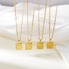Initial Necklace for Men Women Gold Figaro Chain Stainless Steel