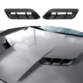JOSHELA for Challenger Hood Vent Cover Trim Fit for Dodge Challenger 2015 up Black Carbon Fiber Exterior Accessories 2pcs