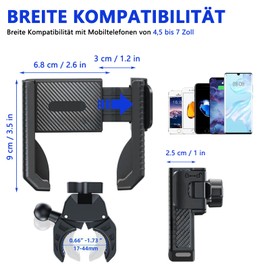 Moorstdel Handyhalterung Fahrrad, Handy Motorradhalterung, Sicherheit 360° Winkelverstellbarkeit, Kompatibel mit 4.5-7 Zoll Smartphones für Fahrer und Familien