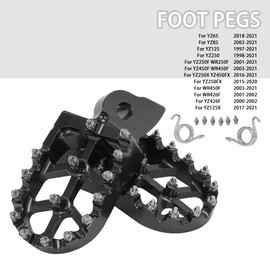 AnXin Dirt Bike Foot Pegs Motorcycle Footpegs Foot Pedals Rests CNC For YZ65 18-23 YZ85 02-23 YZ125 97-23 YZ250 98-23 YZ250F WR250F 01-23 YZ450F WR450F 03-23 YZ125X 17-23 YZ250X YZ250FX YZ450FX Black