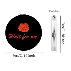 BEKECH Wait for Me Musical Compact Mirror for Theatre Lover Musical Theatre Fan Gift Mirror Gift for Women Theater Merch (Black)