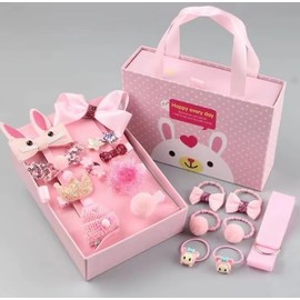 Girl Hair Accessories Gift Set, Bow Clips Set, Baby Hair Clips Set for Little Girls, Baby Girls Hair Accessories for Toddlers Kids as Birthday Gift (Pink)
