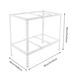 CRYBY Air Conditioner Unit Support Bracket, Split Ground Bracket for Mini Split Air Conditioner, Double Level AC Condenser Stand Base, Each Tier 110.23lbs Capacity (White)