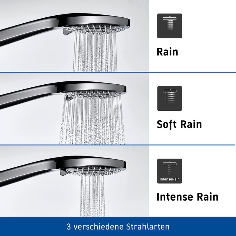 Duravit Universal Shower Head with 3 Jet Types (Rain, Intense