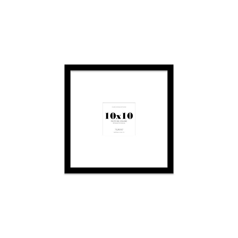 10x10" Square Picture Frame, Display Pictures 6x6" With Mat or