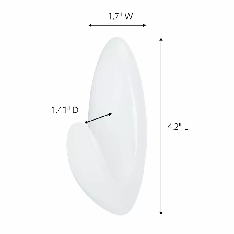 Command BATH17-ES-E 051141958392 Towel, Clear Frosted, 1-Hook, 1-Large...