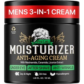 Crema Hidratante Facial Anti-Envejecimiento para Hombres - Loción Ligera para Después del Afeitado para Hombres - Cuidado de la Piel Hidratante de Día