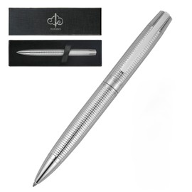 YUNCHUN Executive Pens for Men, Medium Point Ball Point Pen Sets for Men Gift, Heavy Duty Ball Pen for Writing, Retractable Metal Ballpoint Pen for Journaling, Ballpoint Pens Blue Ink with Checkered