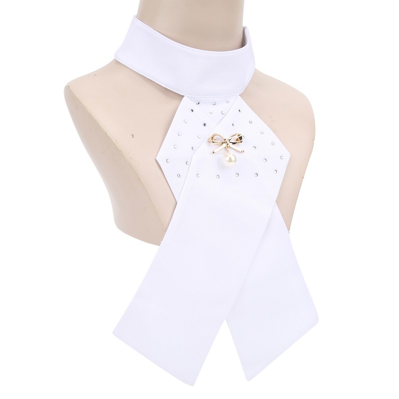 Horse Riding Stock Tie Equestrian Pre Tied Brooch Cotton Adult